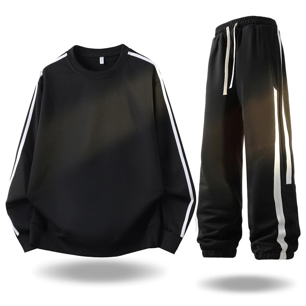 Men's Trendy Loose Fit Autumn Sweatshirt & Pants Two-Piece Set - Casual Long Sleeve Matching Outfit