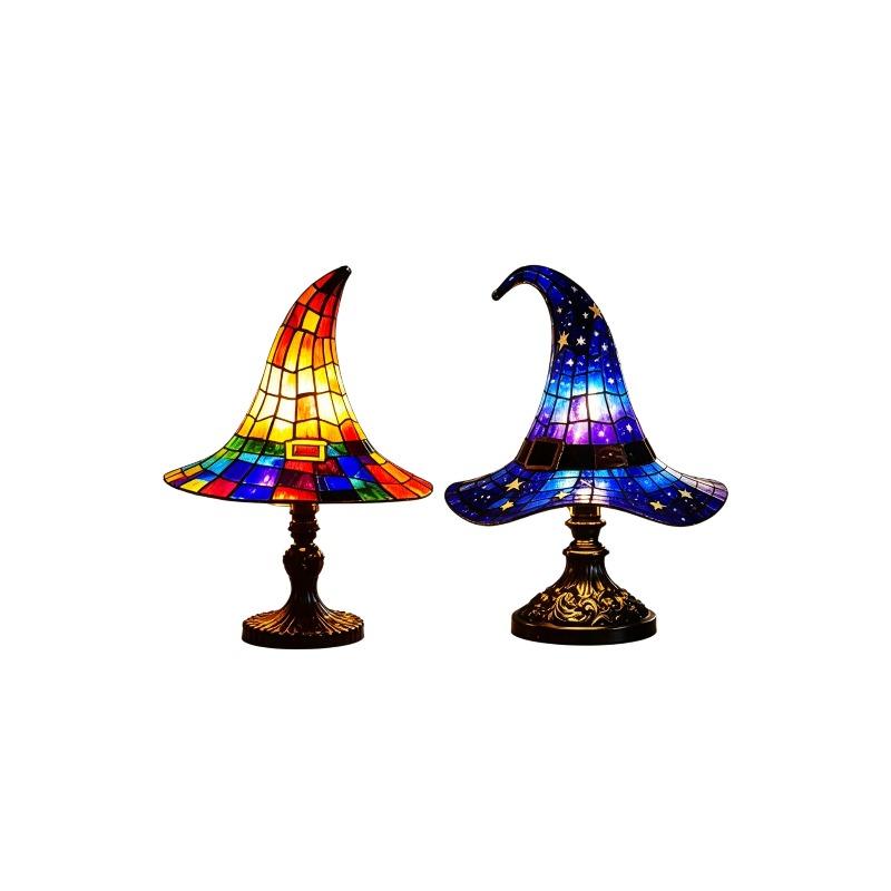 New Style Witch Hat Night Light for Home Use - Halloween Resin Decorative Item - Table Lamp - Plug-in