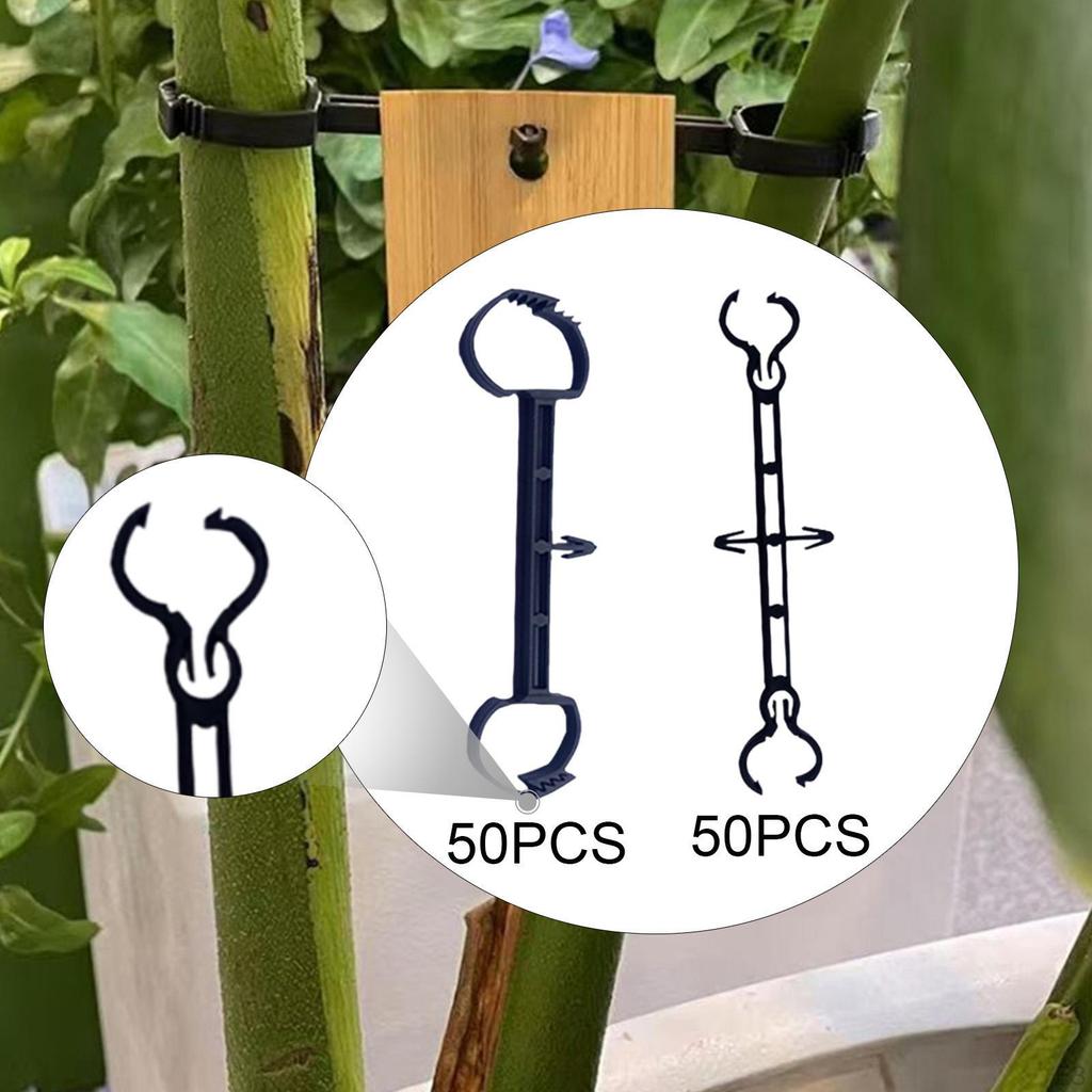 50 Hooks, Reusable Easy Install Double Locking Plant Tag Holders Clips for Plants