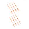 Warm Color Wavy Stripe French Wearing Nail Orange Manicure Fake Nail Glitter Wearing Nail Piece