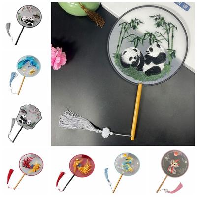 Roztomilá Panda Čínský Starobylý Styl Kulatý Vějíř Hanfu Tuan Fan Hanfu Animované Doplňky