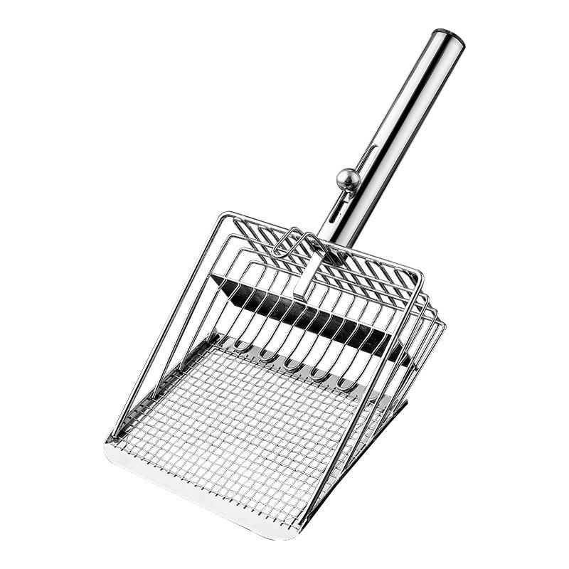 Metal Cat Litter Spatula, Large and Small Hole Cat Litter Spatula, Bentonite Tofu Cat Litter, Mineral Litter, Push-pull Poop Spatula