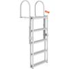 Aluminum Dock Ladder Boat Dock Ladder 66.9-78.9in Height Adjustable 5 Step