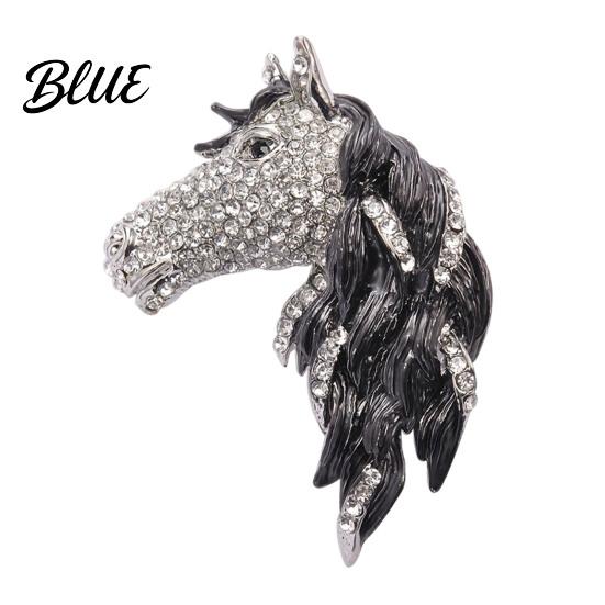 Horse Theme Gift Head Brooch Sparkling Alloy Animal Lapel Pin