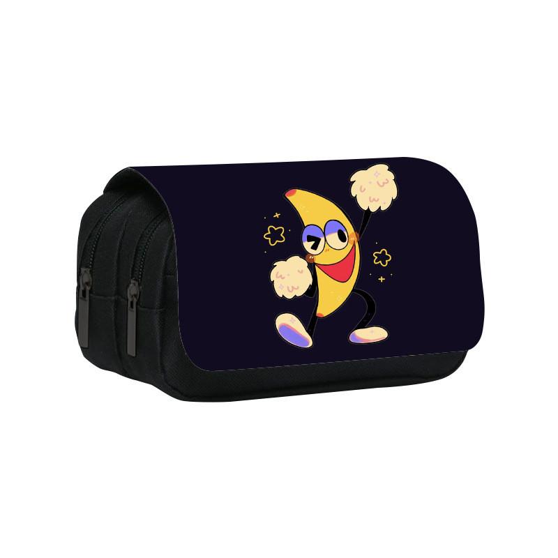 Shovelware Brain Game Doublelayer Pencil Case With Fruit Doodle Design For Students And Kids