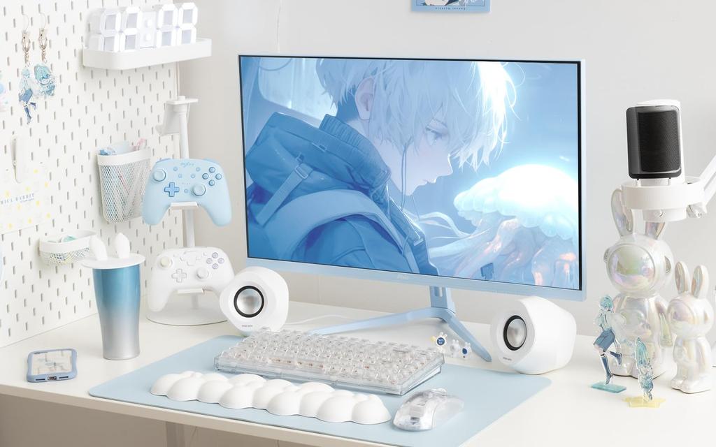 Pixio PX278 WAVE Pastel Blue Gaming Monitor 27 Inch 180Hz WQHD Pastel Blue 2 Year Warranty Cute