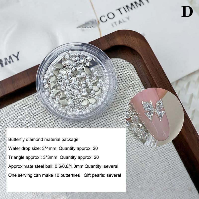 

3D Nail Art Rhinestone Assemble Heart Butterfly Flatback Glass Crystals Use For Nail DIY Decorations Rhinestones Accessories