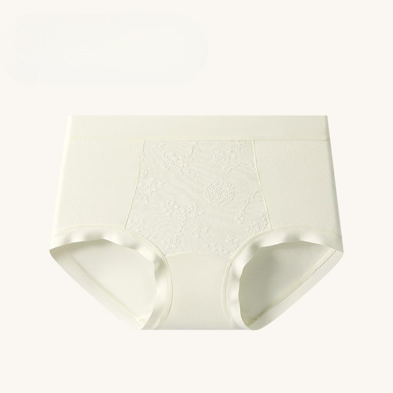 Large Size Female Spring and Autumn Jacquard Breathable 10A Antibacterial Middle Waist Triangle Briefs