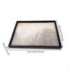 Metal Tray with Horsehair Textured Rectangular Elegant for Coffee Table, Vanity, Entryway