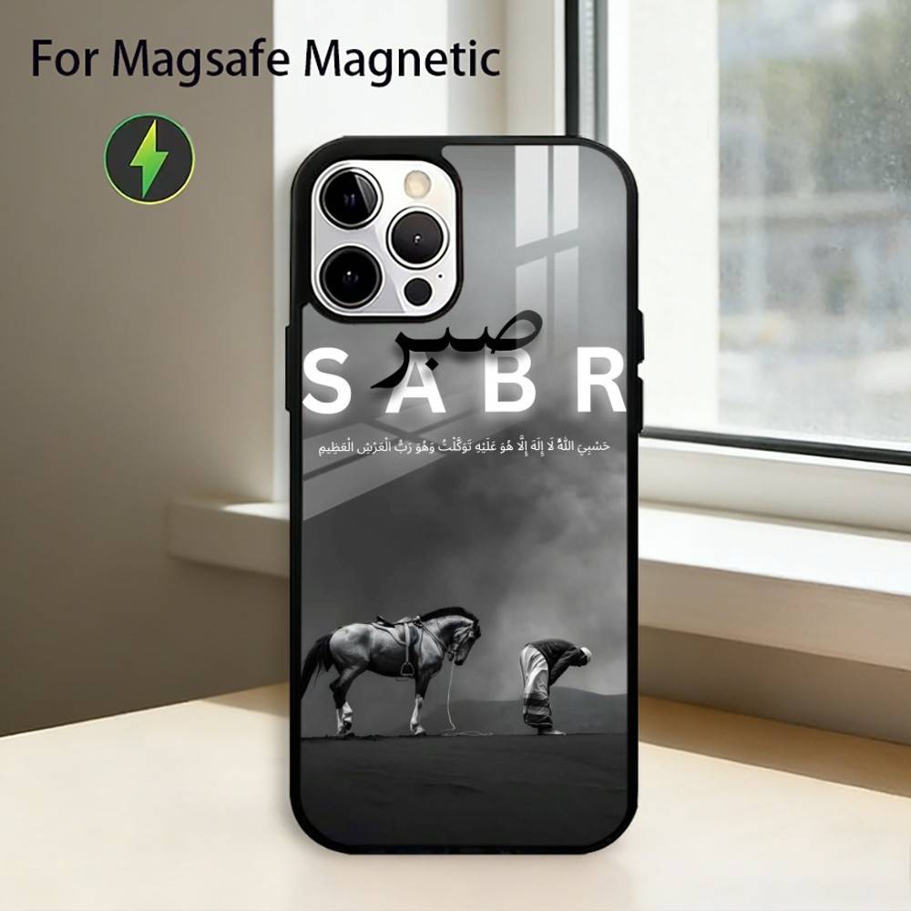 Quran-Sabr Islam Patience Phone Case For iPhone17,16,15,14,13,12,11 Plus,Pro Magnetic For Magsafe Wireless Charging iPhone15Plus