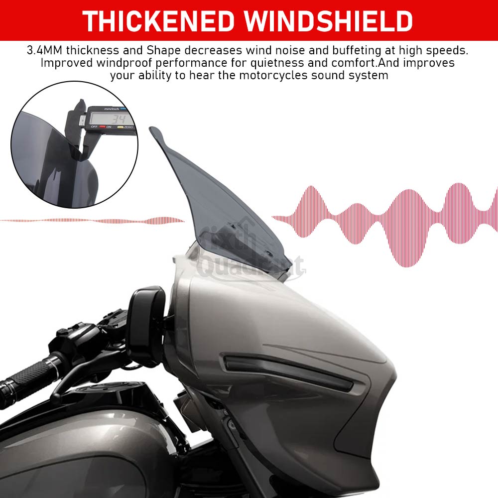 For Harley Street Glide FLHX/I models 2024 2025 -later Motorcycle Accessories 1PCS Windscreens Windshield 14 inch ABS Plastic