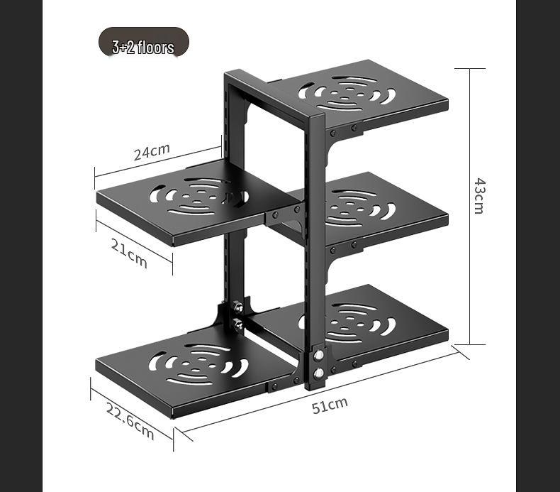 Estante de almacenamiento de ollas y utensilios de cocina de múltiples capas para cocina, organizador de encimera bajo el fregadero, diseño de doble cara