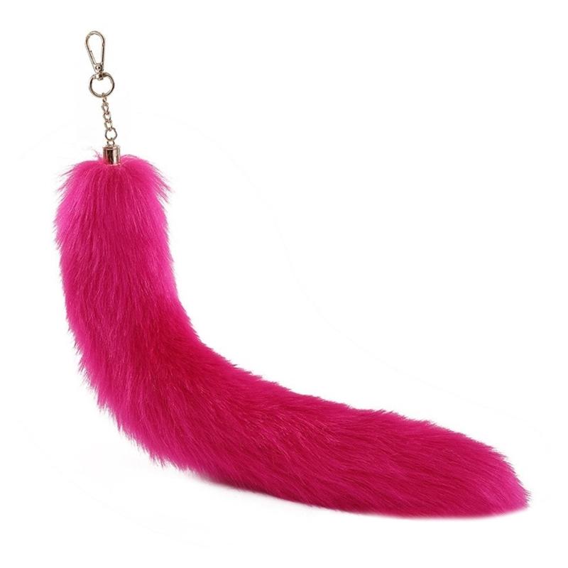 Faux Furs Foxes Tail Keychain Cosplays Toy Handbag Accessorie Bag Keyring Hook Pendant Charm Furs Car Keychain Gifts