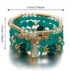 Fringed Design Bracelets Set Electroplated Crystal Beaded Bracelet  Bohemian Style