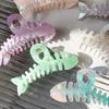 Pearlescent Girls Hair Claw Creative Fish Bone Shaped Shark Gripper For Women Trendy Hair Decor Accessories INS Style Hair Clips