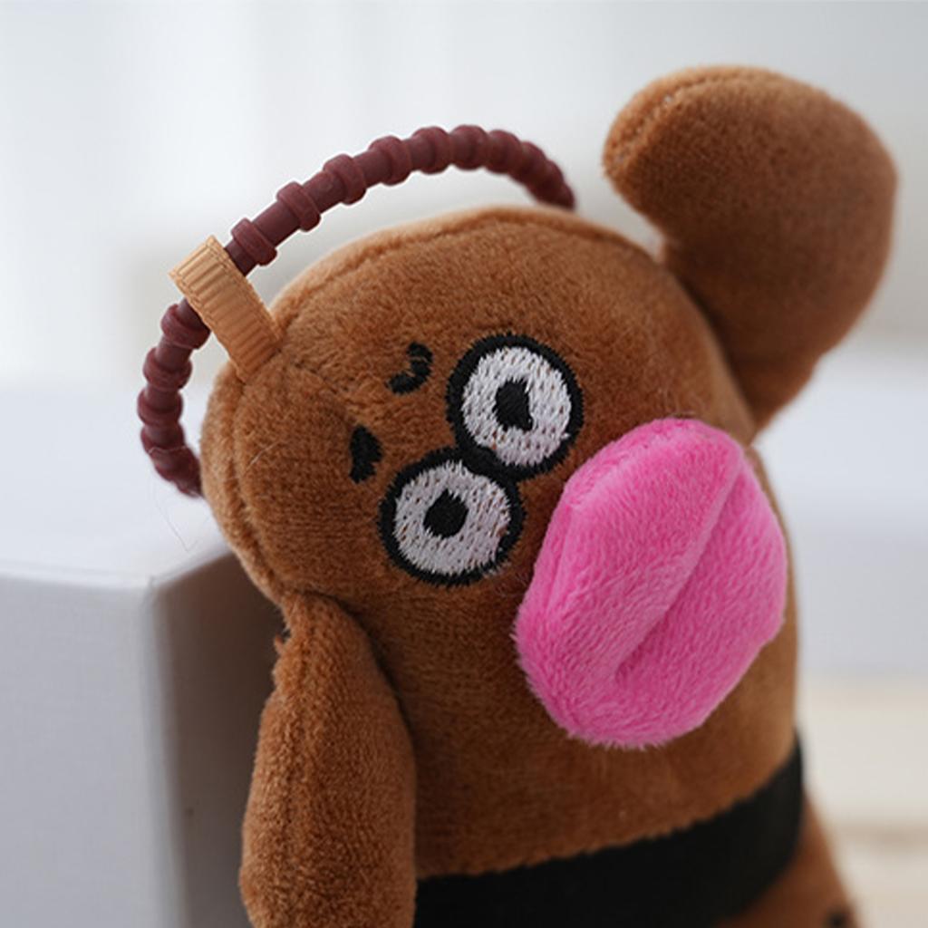 Funny Sausage Mouth Doll Keychain Cuteness Animal Plush Key Rings Decorative Key Accessory for Car Bag Decorating