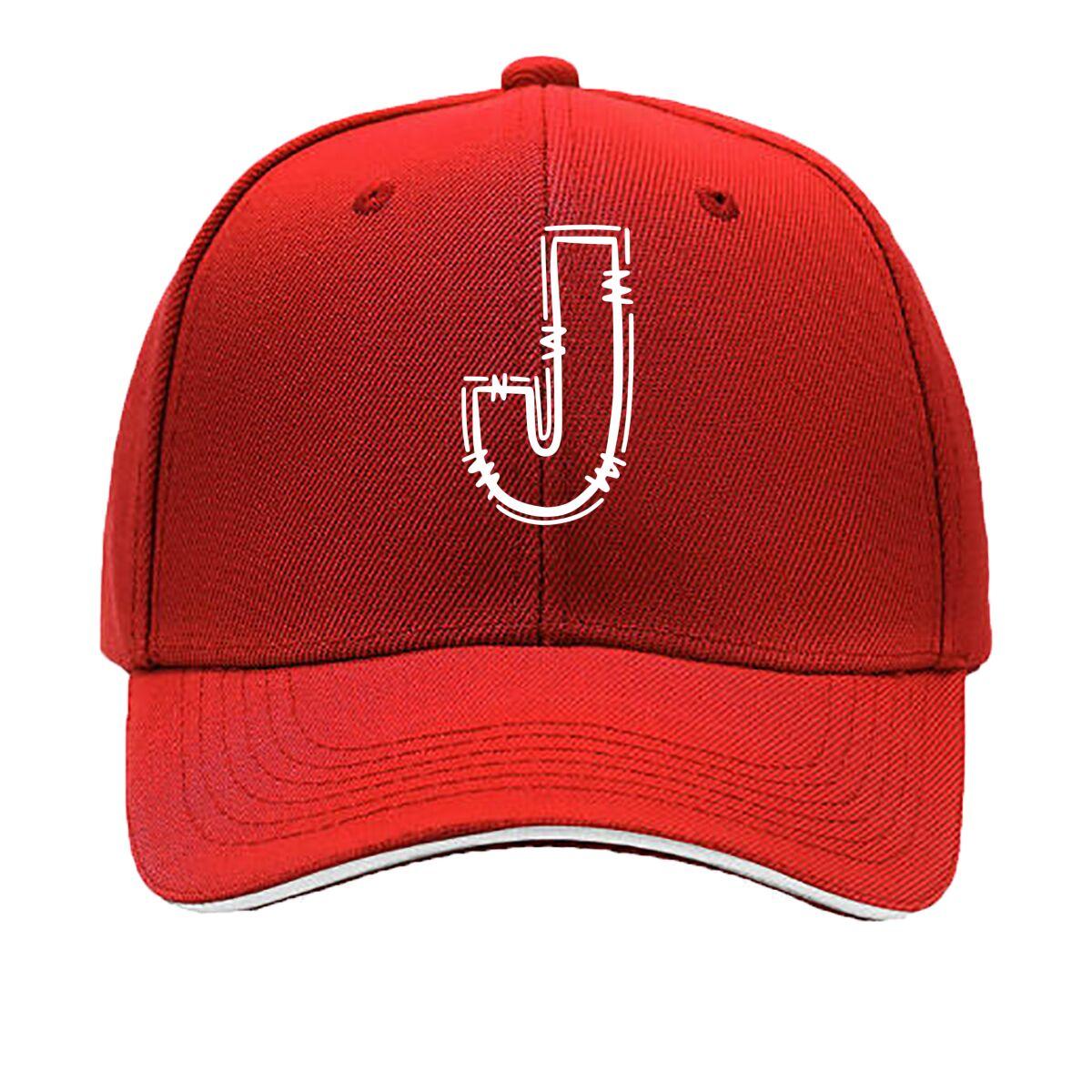 One Fashionable with Letter J Print Versatile Outdoor Casual Fishing Hat Sunshade Duckbill Hat for Sandwich Baseball Cap One Size