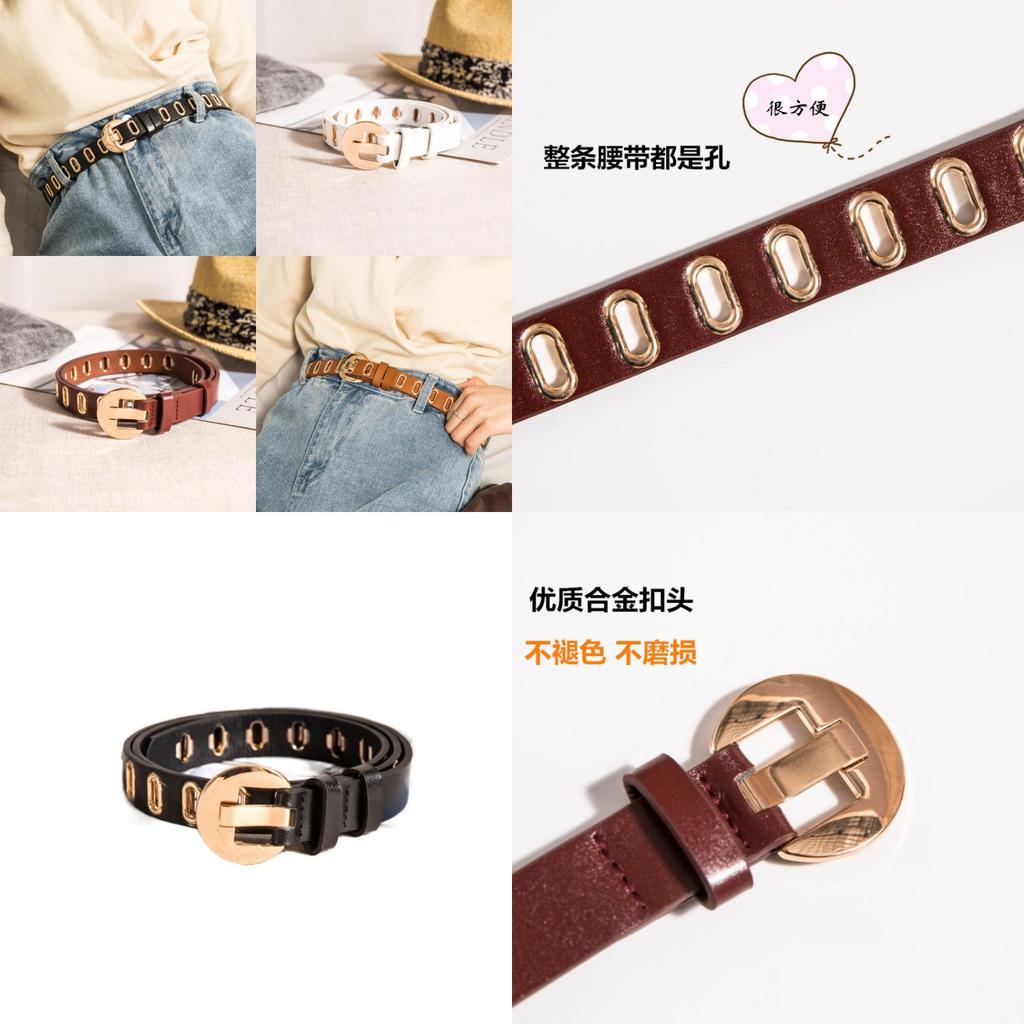 Stylish Metal Hollow Women's Belt For Students Fashionable Casual Denim Accessory