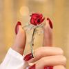 Rose Brooch 3D Design Multi-Functional Lapel Pin Safety Pin for Suits Shirts Bags Scarves Durable Alloy Romantic Red Rose Gift Accessories