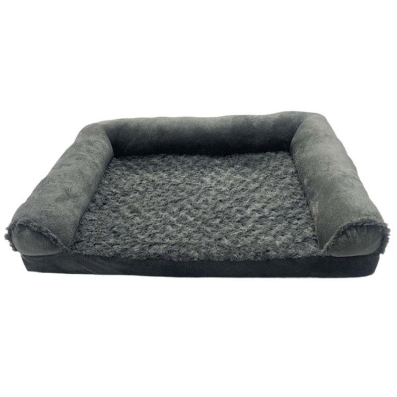 

Кровать для собак, кошачья будка, четыре сезона, дышащая, мягкая, удобная, плюшевая, съемная, моющаяся, диванная подстилка, принадлежности темно серый