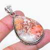 Natural Laguna Lace Agate Gemstone 925 Sterling Silver Pendant 1.97" AP-15191