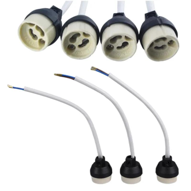 5/10/20/50pcs 15cm Cord Length Lamp Holder GU10 Ceramic LED/Halogen Lamp Holder Lighting Home Commercial Lighting Bulb Holder