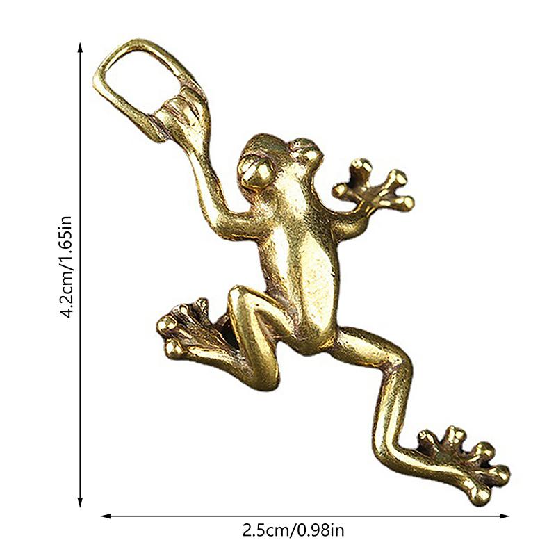 Brass Frog Decoration Mini Frog Metal Statue Antique Copper Crafts Office Home Tea Pet Table Decoration