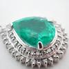 [Used] Pt900 Emerald/Diamond Pendant Top/j53-10