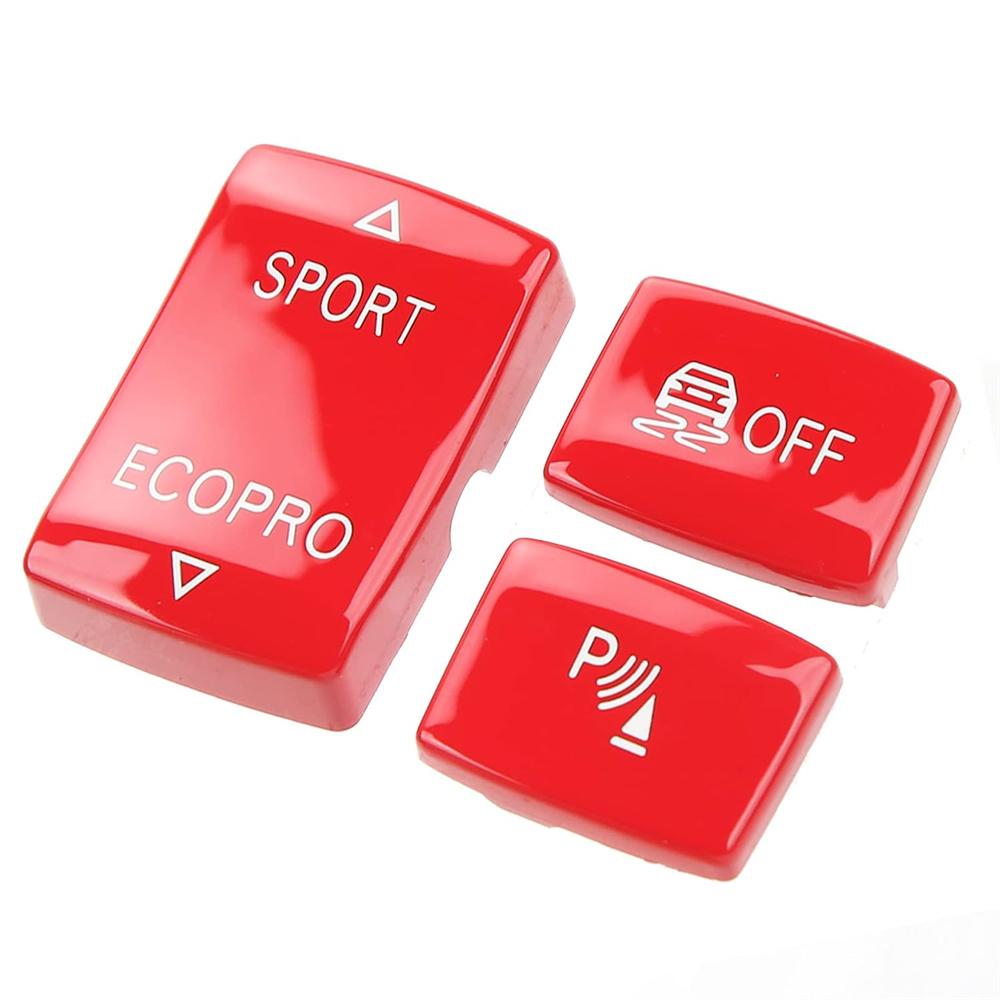 3Pcs/Set Gear Shift Button Cover Trim Red For BMW 1 2 3 4 Series F20 F22 F30 F32