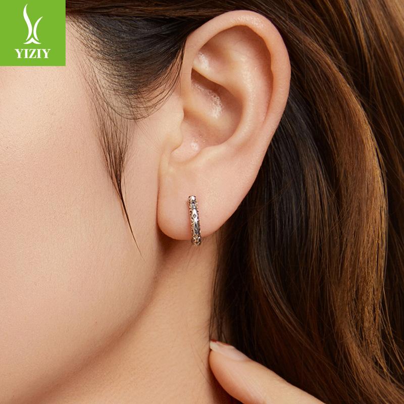 S925 Sterling Silver Lucky Horseshoe Ear Buckle, Personalized Retro Pattern U-Shaped Sterling Silver Lucky Earrings Earrings