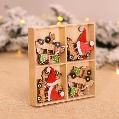 Decorazioni Natalizie Nuovi Ciondoli Piccoli in Legno Cartoni Animati Ornamenti Natalizi Ornamenti per l'Albero