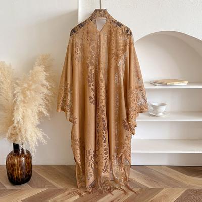 Summer  Cheongsam Exterior Cardigan Spring And Summer Thin Temperament Lace Hollow Tassel Ancient Abaya Dubai Cloak