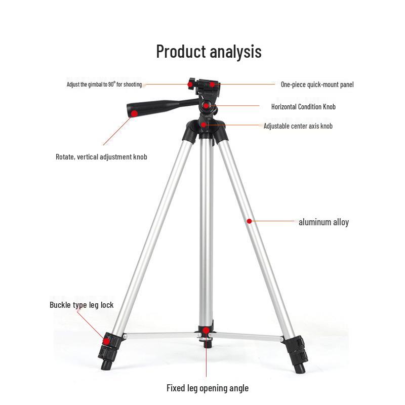 3110 Lightweight Portable Tripod with 3120 Extendable Stand and Fill Light for Live Streaming and Outdoor Activities