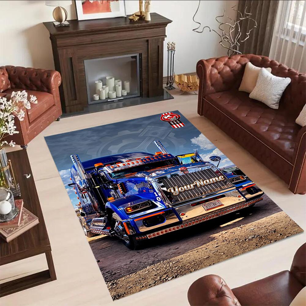 Kw Heavy Trucks Personalized Name Carpet Perfect for Hallway Dining Room Study room Kitchen Antislip Carpet Anime Office Decor Wedding Party Gift
