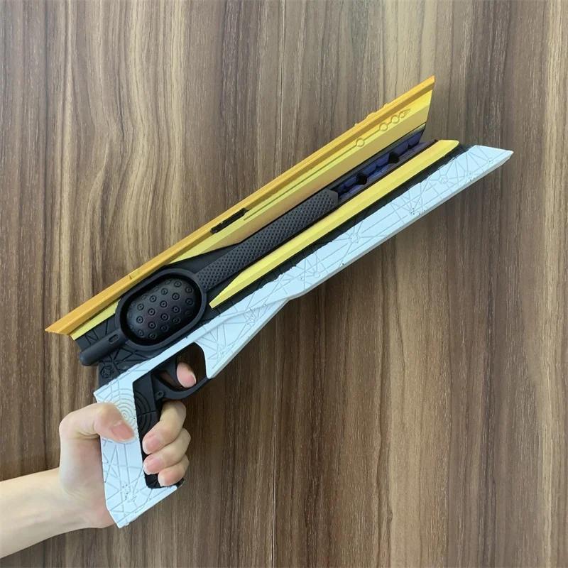 Cosplay Golden Guns Laser Rifle Revolver Prop Weapons Model Gun No Shotting Safety PU Rubber Halloween Gift