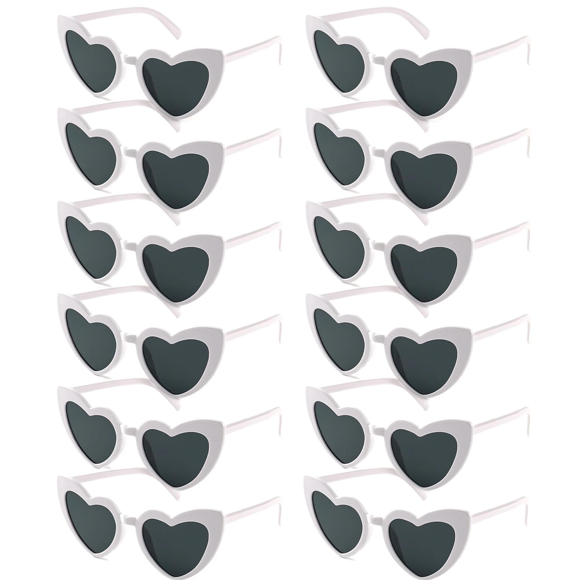 

12 Pair Heart Shaped Sunglasses suitable for ladies Color Heart Glasses Halloween Party Favor Christmas decorations