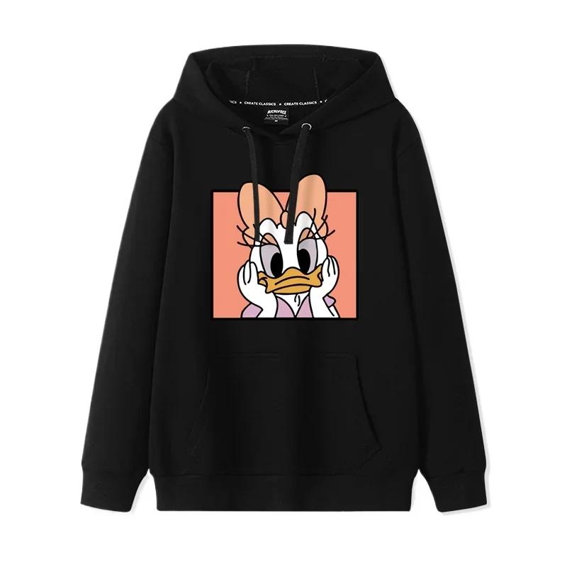 Children's Clothing MINISO Donald Duck Daisy Duck Hooded Hoodie Girl Sweater Loose Cartoon Kids Pullover Coat Anime Hoodie