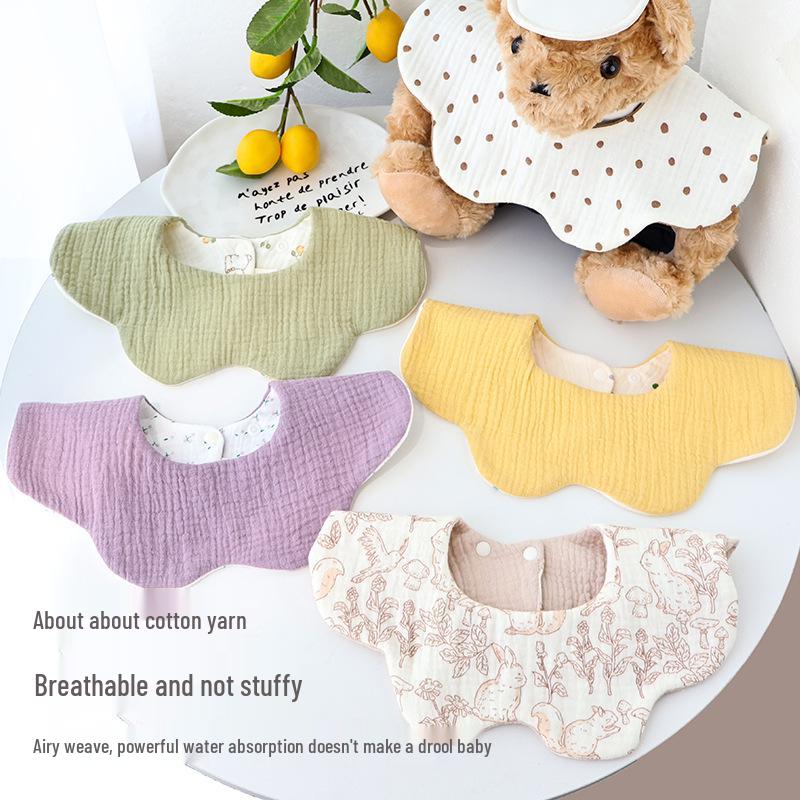 Klasse A Baumwoll-Lätzchen mit Blütenblatt-Design: Sechslagige Gaze, Spucktuch, Doppelseitiges Design.