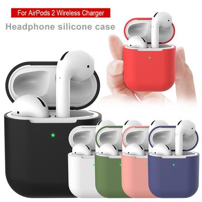 Venta Caliente Estuche de Carga Suave Anti-Huellas Dactilares Piel Accesorios para Air Pods Funda Protectora Anti-Caída Estuche para Auriculares AirPods 2 Caja de Auriculares Funda de Silicona