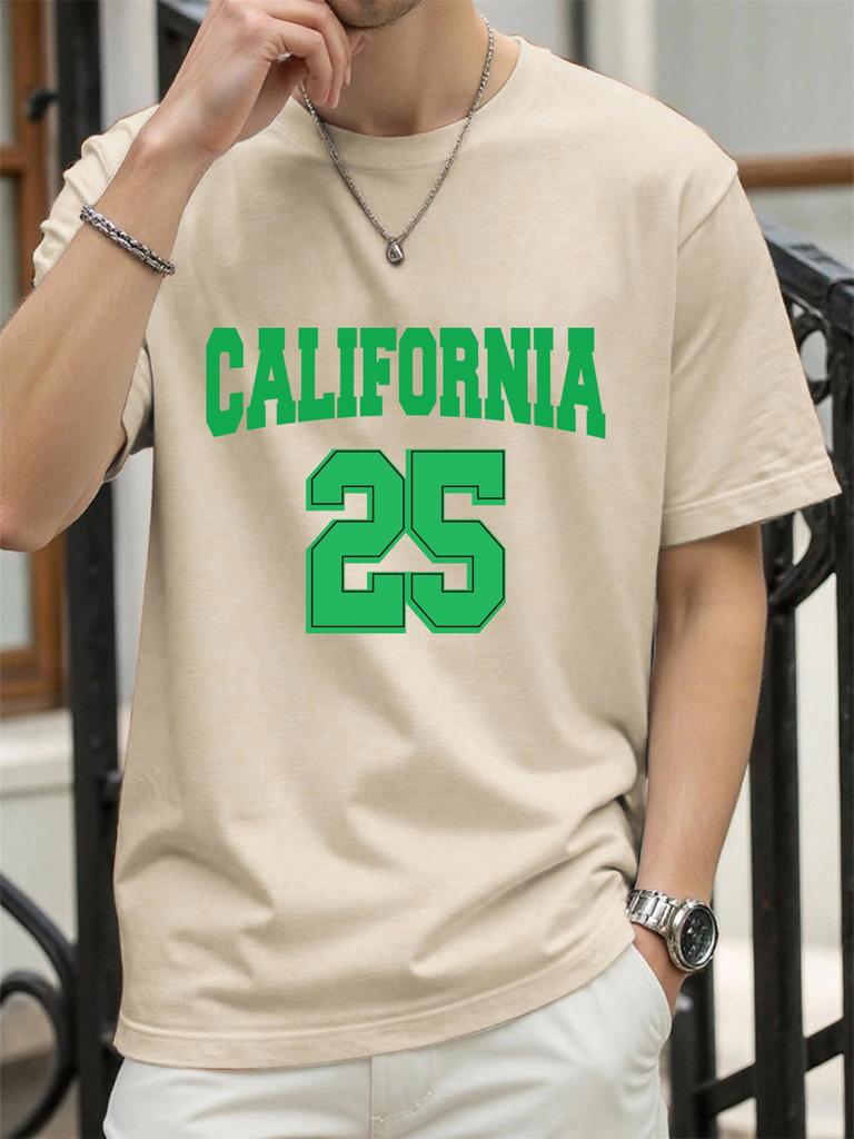 On The 25Th In California Print T Shirt Man Summer ONeck TShirts Casual Cotton Clothes Fashion AllMatch Hip Hop Sportswear