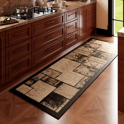 Moderner Küchenteppich Matte Teppich Heimdekoration Geometrisches Florales Vintage Patchwork Muster Bodenmatte für Herd Bereich Küchendekor