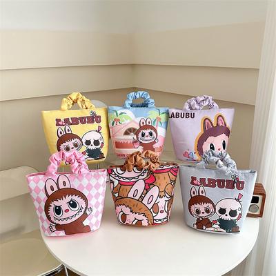Labubu Creative Cartoon Cute Padded Handbag Korean Version High Value Ins Style Portable Versatile Bucket Bag