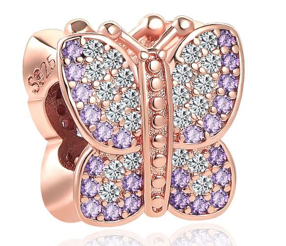 New Inoriginal Copper Variegated Exquisite Butterfly Series Charm Fit Bracelet Necklace Diy Women Jewelry Gift