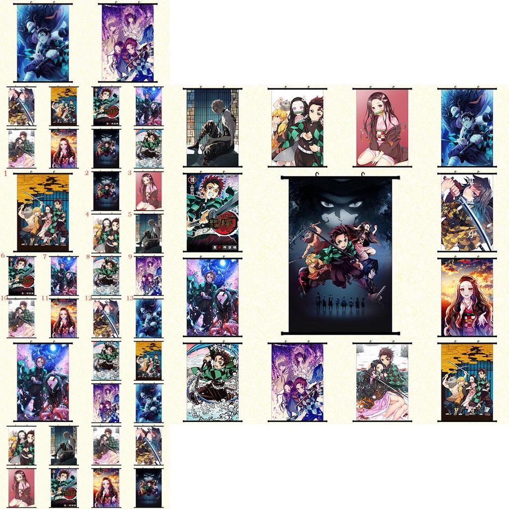Autentisk Kimetsu No Yaiba Demon Slayer Tecknade Karaktärer Väggaffisch För Hem Och Rumsdekor