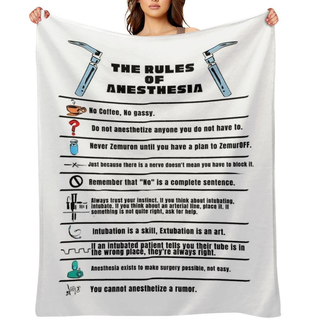 The Rules of Anesthesia Throw Blanket Baby Luxury Designer Camping funny gift Blankets