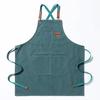 Waterproof Thickened Cotton Denim Apron - Oil and Stain Resistant, Solid Color Design for Household Kitchen Use