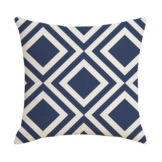 Geometric Pillow Cover, Washed Linen Look Throw Pillow Case with Hidden Zipper, Minimalist Cushion Cover for Sofa, Bed, Office, Cozy Home Decor