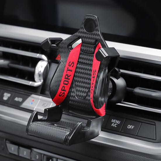 Car Racing Seat Phone Holder for Air Vent Stable Anti-Fall Design Universal Clip Mount for Smartphones Secure Hold On Bumpy Roads