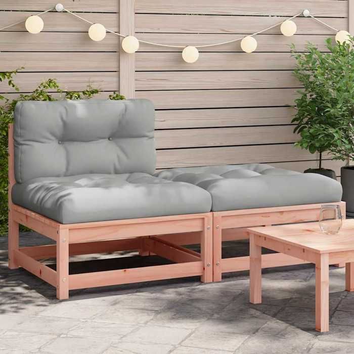 VidaXL Canapé de Jardin sans Accoudoirs avec Coussins et Repose-pieds, Siège avec Dossier, Meuble de Terrasse Patio 838131