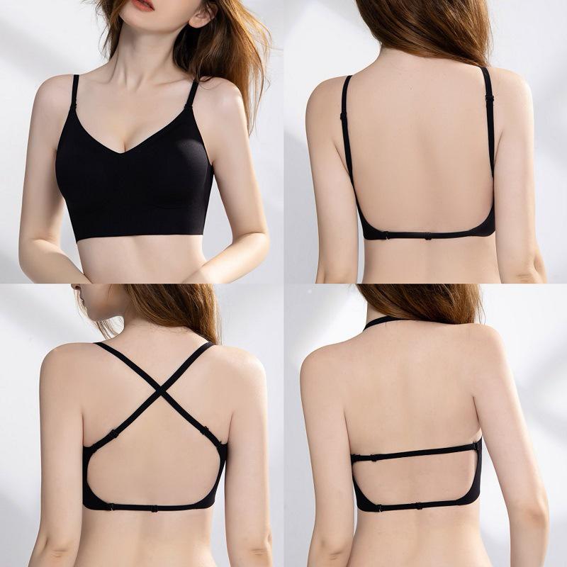 Exclusive Seamless Low-Back U-Shaped Halter Bra - Invisible, Multi-way, French Design